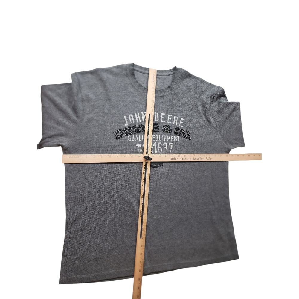 John Deere Long Sleeve Shirt Mens XXL Thermal Waffle Knit Crewneck Casual 1837 - Picture 7 of 9